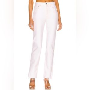 NWT GRLFRND The Harlow High Rise Cream Boot with Slit - White - Size 27